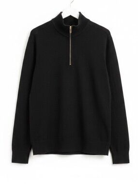 Good Man Brand Sporting Goods 1/4 Zip Pullover Sweatshirt Black XL Cotton Mens